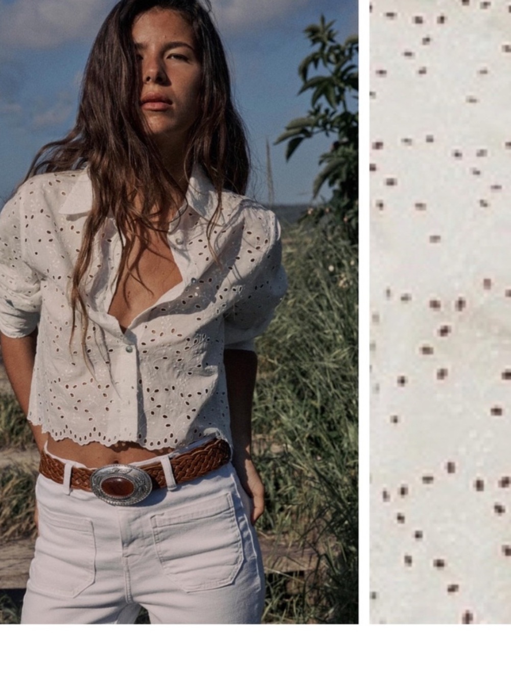 NWT ZARA EMBROIDERED EYELET CROP SHIRT - WHITE BUTTON DOW TOP SIZE M
Firm price - Picture 9 of 11